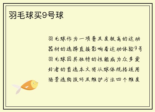 羽毛球买9号球
